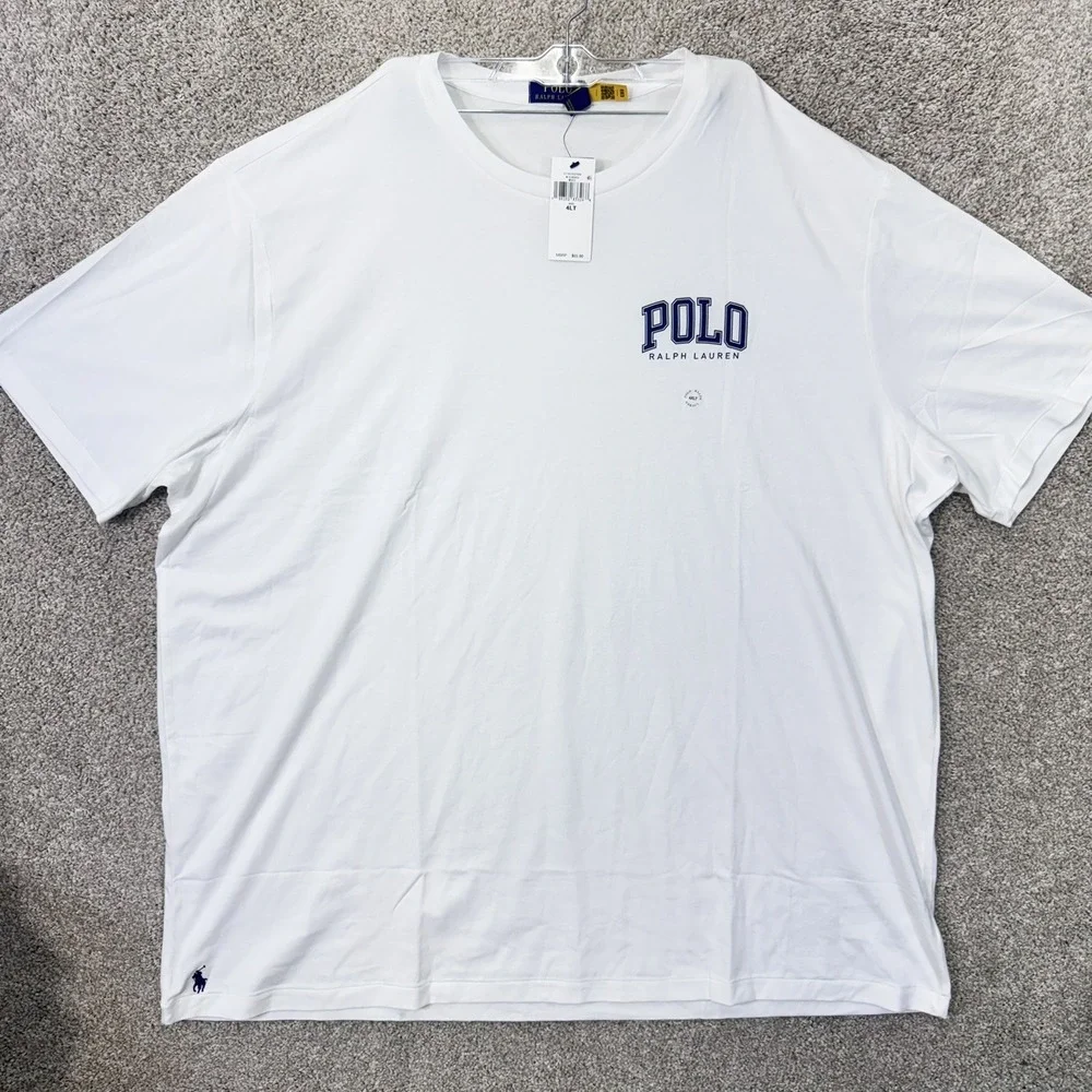 Polo Ralph Lauren T-Shirt Mens 4XLT M Classics White Logo Graphic NEW